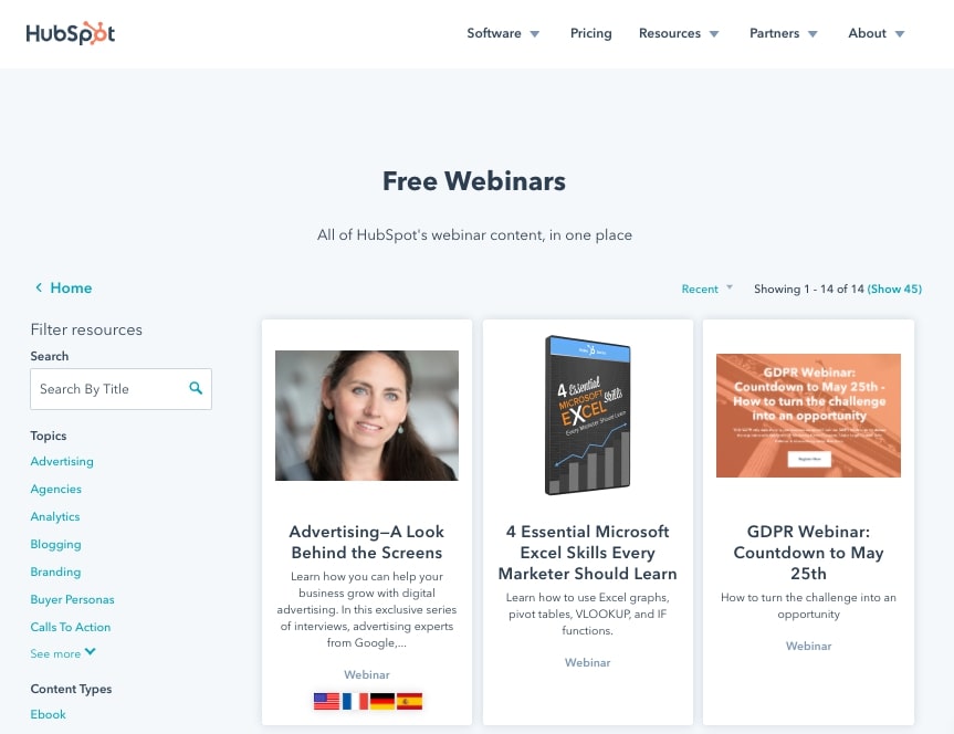 Hubspot free webinars