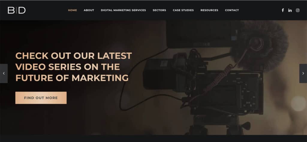 Screenshot of Boss Digital's website homepage