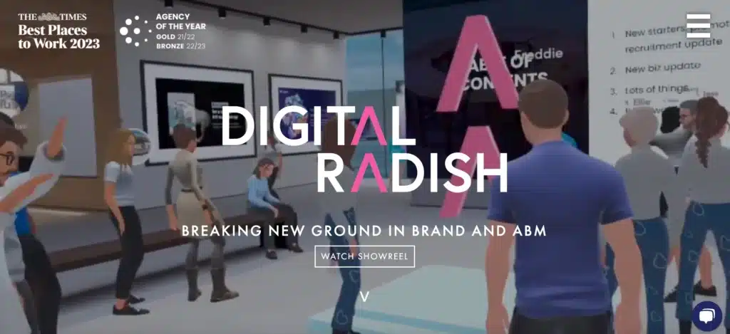 Digital Radish's website homepage
