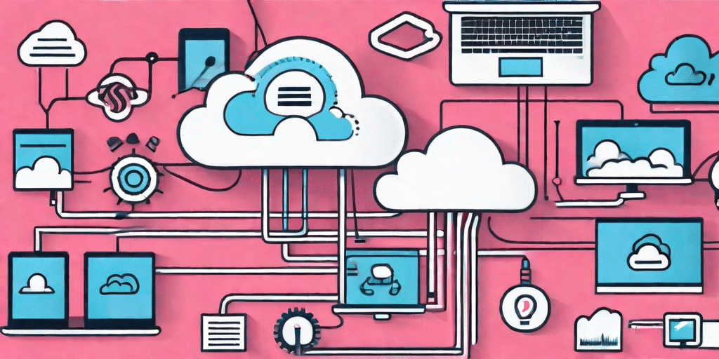 A cloud connected to various web pages or icons representing different seo strategies