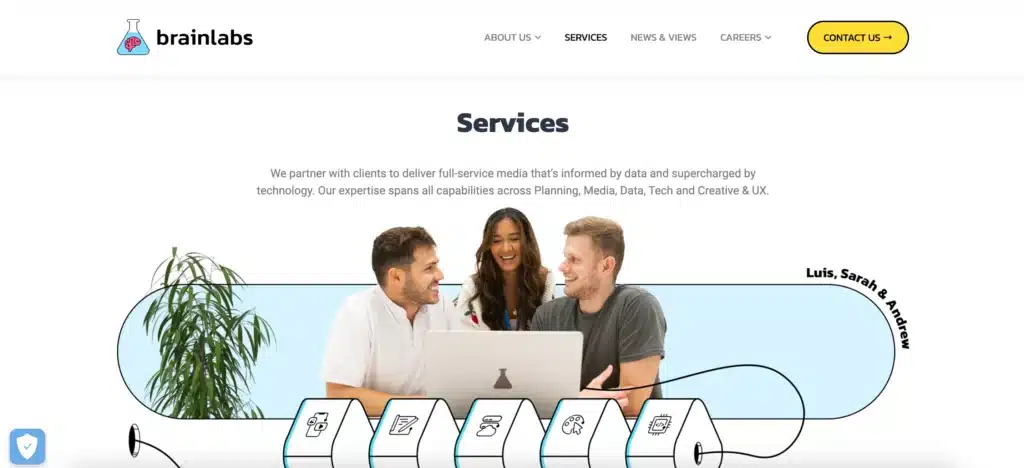 Brainlabs' PPC services website page
