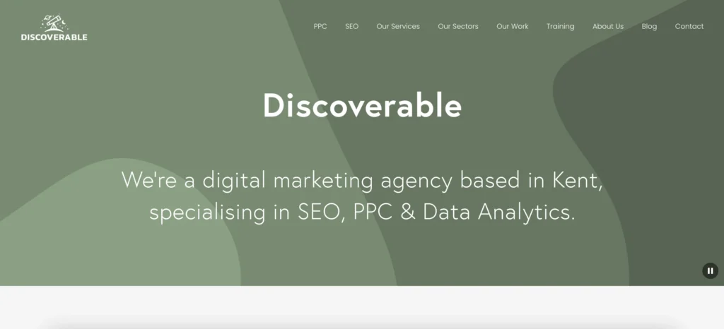 Discoverable's website homepage