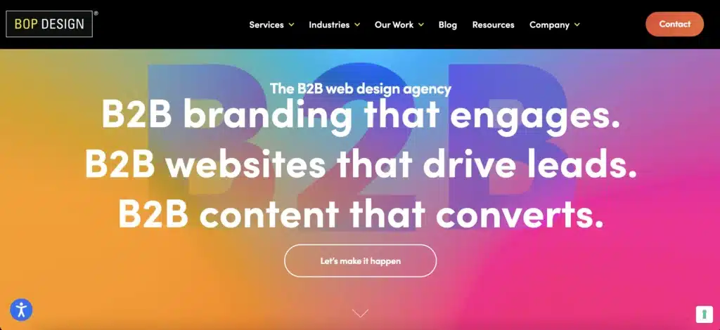 BOP Design's website homepage